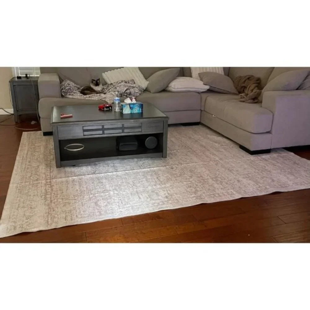 New 8x10 Washable Area Rug Vintage Soft Non-Slip Carpet for Living Room Home